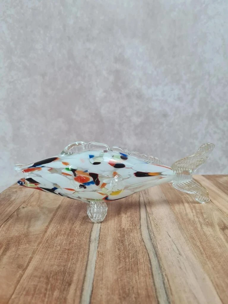 Joli poisson décoratif en verre soufflé, style Murano 🐟🌈